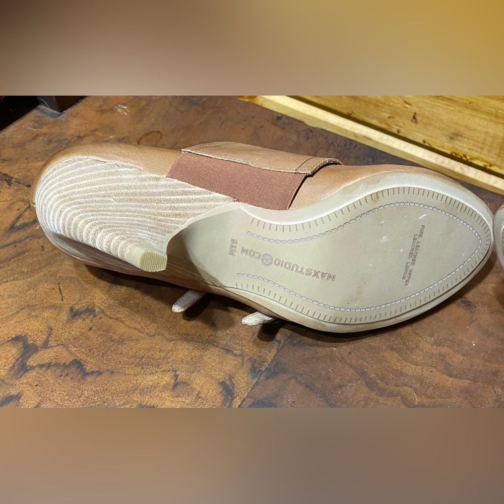 NIB MAX STUDIO/LEON BEAU LEATHER PUMP IN TOBACCO SIZE 9.5 - Picture 10 of 10